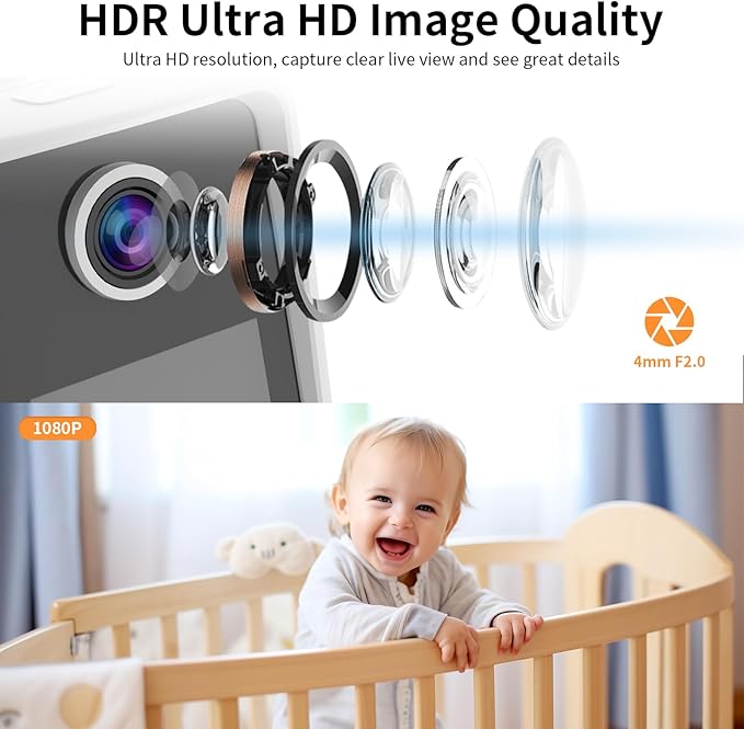 VSTARCAM Video Call Security Camera Indoor with 2.4 inch HD Screen, Pet Camera Monitor, One-Touch Call,Warm Light,360° PTZ, AI Detection,Plug in&Battery Powered,SD/Cloud Storage