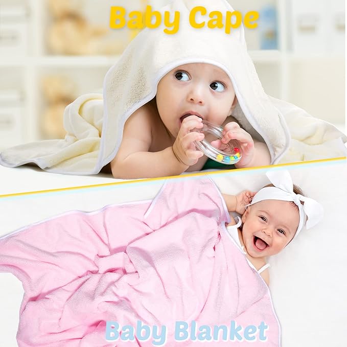 Chumia 6 Pack Baby Bath Towel Coral Fleece Soft Absorbent Newborn Hooded Towel for Kid 30 x 30 Inch Toddler Bath Blanket for Babies Infant Shower Gift(Multicolor)