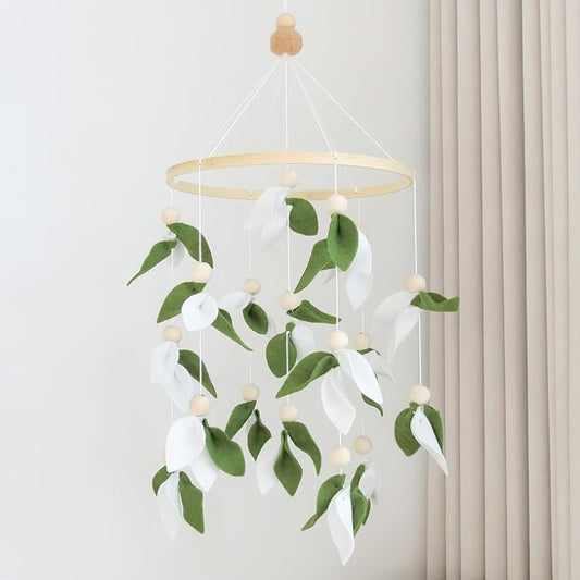 Green Leaf Crib Mobile, Forest Crib Mobile for Boys & Girls, Forest Baby Mobile for Crib, Woodland Mobile for Crib