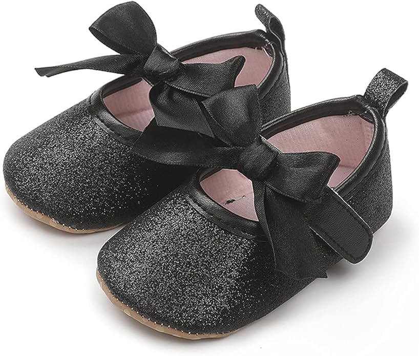 COSANKIM Baby Girls Mary Jane Flats Shoes Anti-Slip Rubber Sole Infant Toddler Princess Wedding Dress Shoes