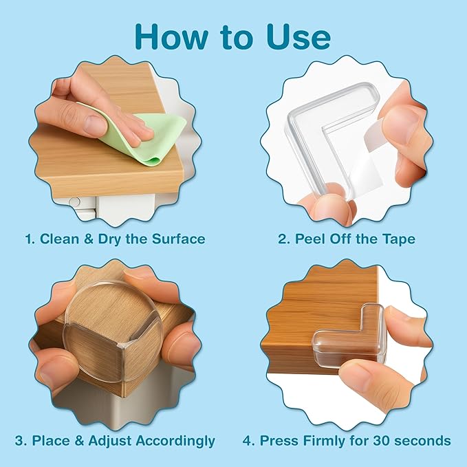Corner Protector for Baby, Pack of 20 Clear & Transparent Edge Guards for Baby Proofing, Safety Furniture Corner Protectors for Furniture to Prevent Injuries (10 L Shaped & 10 Ball Shaped)