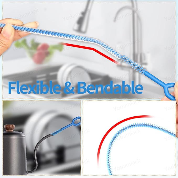 Heavy Duty Straw Cleaner Brush - 12.6 Inch Full Bristles Coverage (4-Size) and Ergonomic Grip Handle for Tumbler, Sippy Cup, Bottle and Tube (4 Pack)