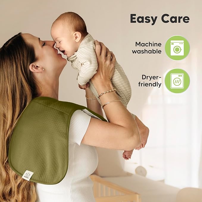 KeaBabies 5-Pack Organic Burp Cloths Baby Girl, Boy - Extra Large, Absorbent Baby Burp Cloths, Soft Burping Cloths for Babies, Newborn Burp Clothes, Cotton Burp Rags, Thick Burp Cloth (Basic/Quin)