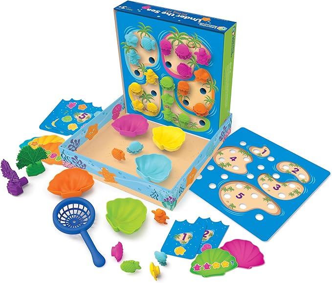 Learning Resources Under the Sea Sorting Set - 44 Pieces, Age 3+ Toddler Activities, Educational Toys Set, Color Teaching Toys