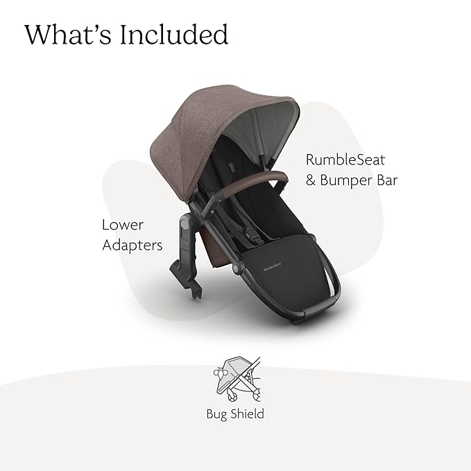 UPPAbaby RumbleSeat V3 Second Lower Seat - Compatible with Vista V2 and Vista V3 - All-Weather Seat + Magnetic Buckle – Adapters Included -Owen (Mocha Mélange)
