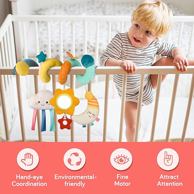 Car Seat Toys for Babies 0-6 Months Boys Girls Stroller Toys, Newborn Toys 0 3 Months Brain Development, Baby Toy Infant Toy for Carseat Stroller Crib Baby Gym for 0 3 6 9 12 Months