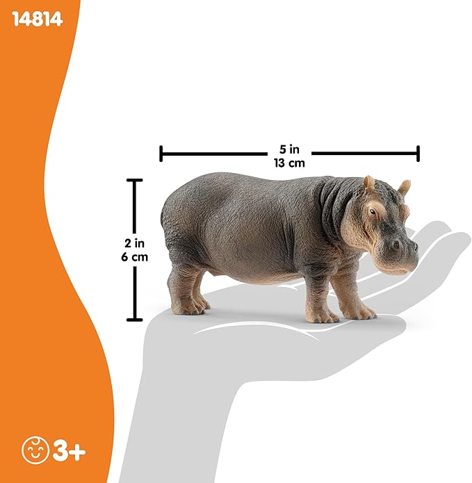 Schleich Wild Life Realistic Detailed Hippopotamus Figurine - Wild Hippo Figurine Toy for Play and Education, Highly Durable and Detailed, for Boys and Girls, Gift for Kids Ages 3+