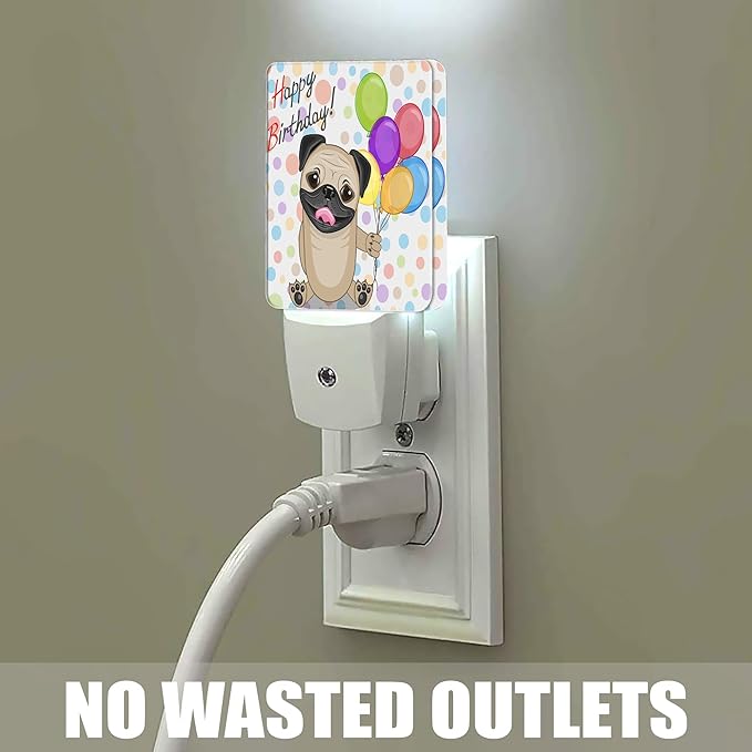 Cute Dog Night Light, Colorful Balloons Night Lights Plug into Wall Decor for Bedroom,Bathroom, Hallway, Kitchen, Dusk to Dawn Sensor Nightlights for Boys Girls Women Men Room Gifts