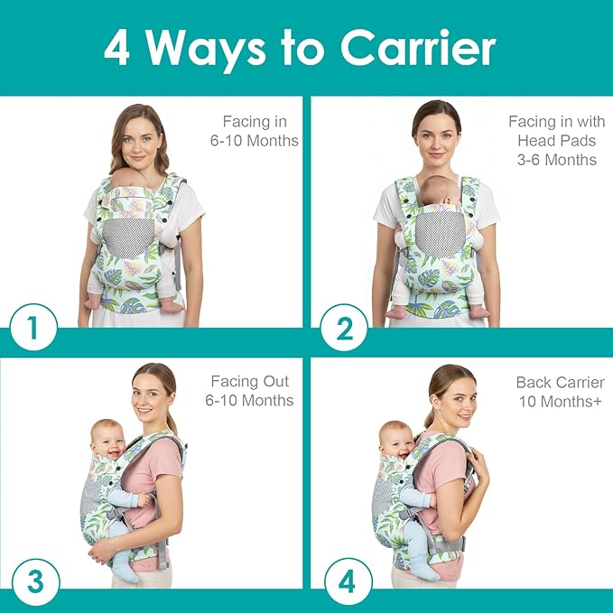 Infant Baby Front Carrier, Toddler Body Carrier, 7-66 Lbs Ergonomic Design, Lumbar Support, Lightweight Baby Chest Carriers (3-36 Months)