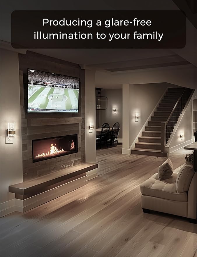 L LOHAS LED Night Light [2Pack], Night Lights Plug Into Wall, Decorative Night Lights with Dusk-to-Dawn Sensor, 0-100LM Dimmable Acrylic Nightlight, 5000K Aesthetic nightlight for Bathroom, Home Decor