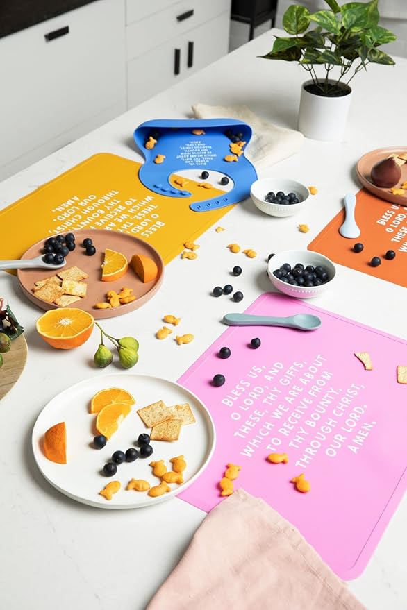 Be A Heart Silicone Baby Bibs, Adjustable Waterproof Bibs, Meal Blessing Bibs