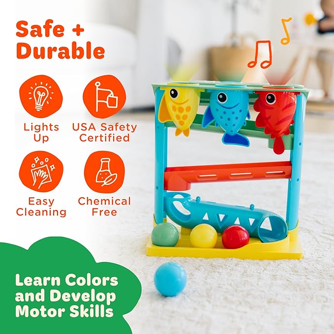 Move2Play, Feed The Fish | Interactive Baby & Toddler Toy | 1, 2+ Year Old Gift & Birthday Present | Boys & Girls Babies Ages 6, 7, 8, 9, 10, 12, 18, 24+ Months Old