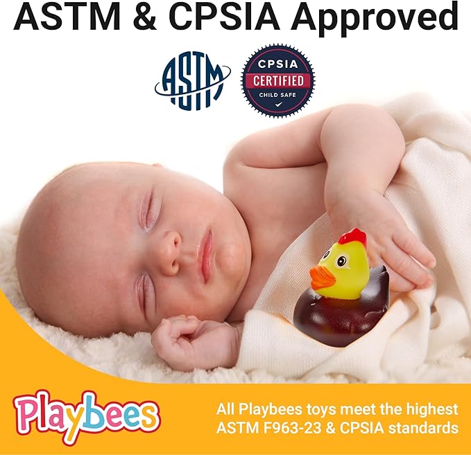 Playbees Rubber Ducks in Bulk 25 Pack Assortment Duckies Kids Baby Bath Shower Toys Jeep Ducking Floater Summer Beach Pool Activity Baby Showers Accessories Classroom Incentives - Mix Style 3