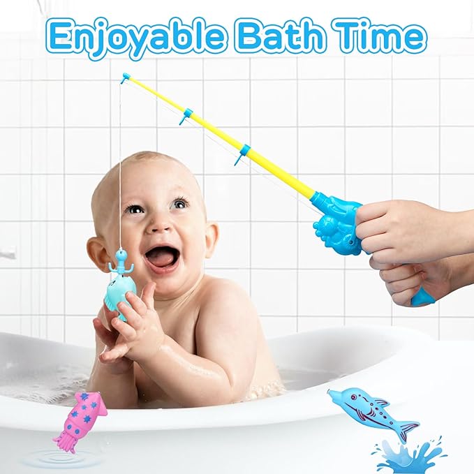 TOY Life 2-Player Magnetic Fishing Game for Kids 3-5 with Toddler Fishing Poles,Bath Toys for Kids Ages 4-8,Magnetic Poles Game are Designed for Little Hands