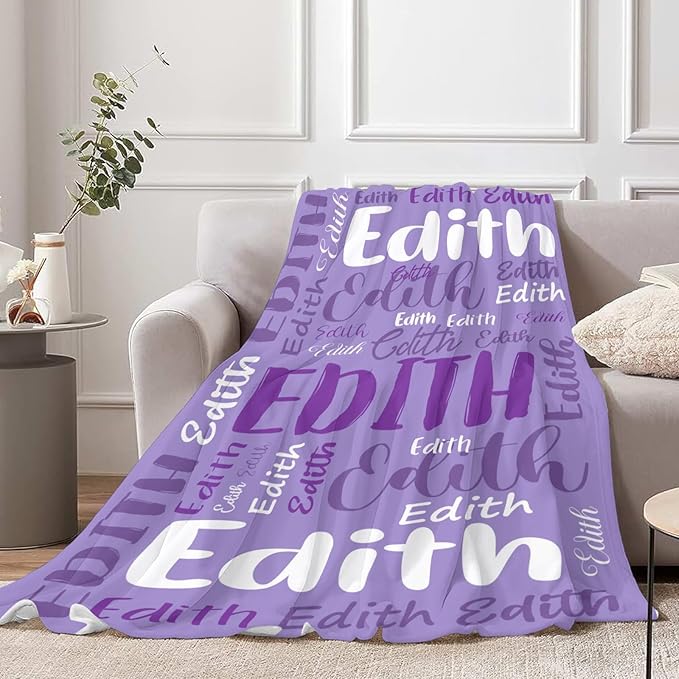 Personalized Custom Baby Blanket with Name for Girls Boys Kids Customized Flannel Blanket for Bed Nursery Room Baby Stroller
