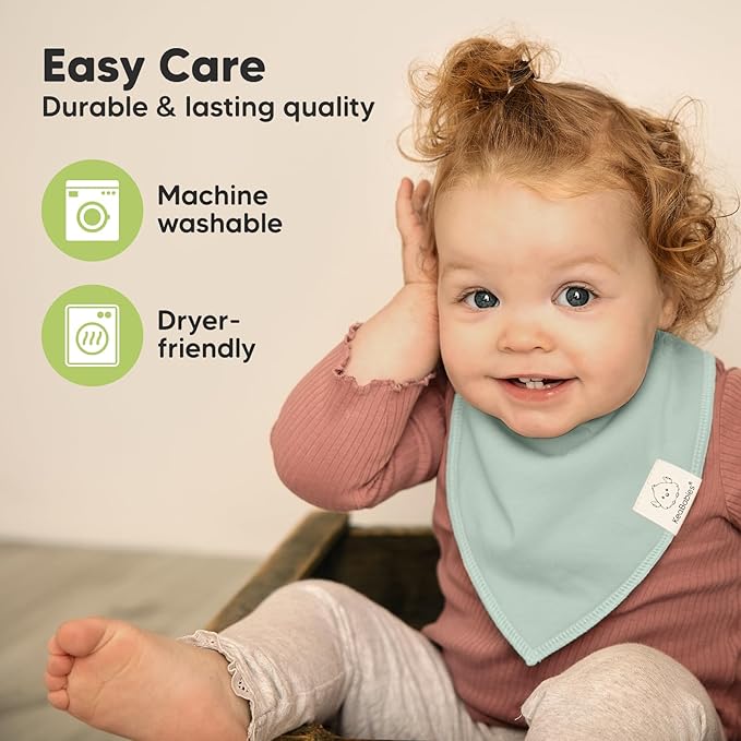 8-Pack Organic Baby Bandana Bibs for Girls - Super Absorbent Triangle Baby Bibs for Drooling and Teething Infant, 100% Cotton Extra Soft for Newborn, Infant 0-36 Months (Dawn)