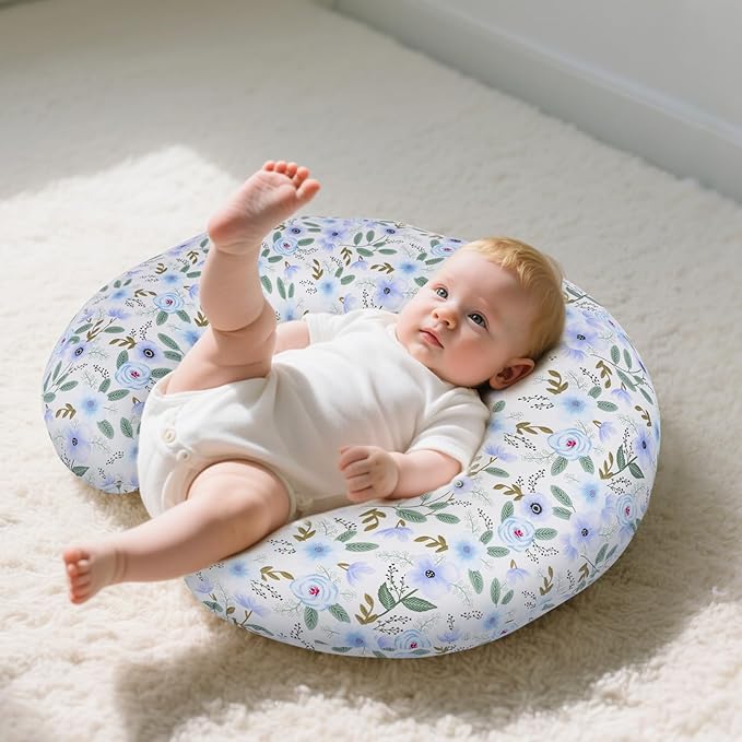 Baby Nursing Pillow for Breastfeeding, Adjustable Breast Feeding Pillow for Bottle Feeding, Breastfeeding Essentials for Mom and Baby Healthier Nursing, Bobby Pillow for Newborn,Removable Cotton Cover