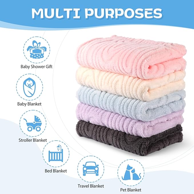 Ultra Soft Fleece Baby Blanket,Swaddle & Receiving Blankets for Newborn Infant, Lightweight Breathable Nursery Nap Blanket for Crib Stroller, for Boys & Girls Rainbow 30"x40" Blue