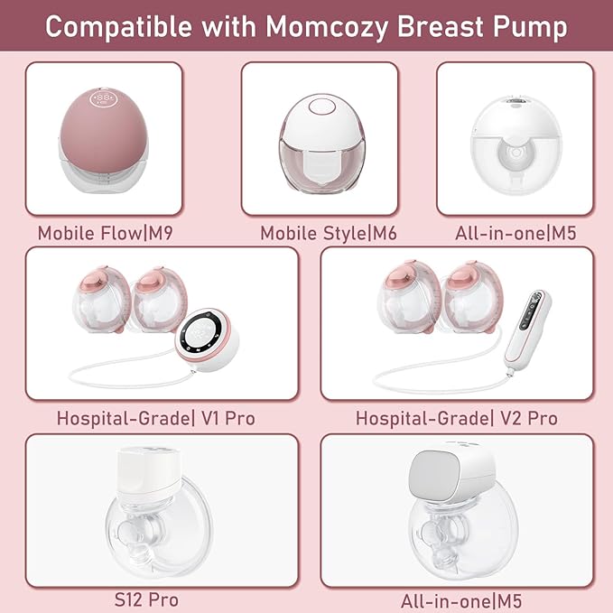 4pcs Flange Inserts 15mm Compatible with Momcozy M9/M6/M5/V1 Pro/V2 Pro/S12 Pro/S9 Pro Wearable Breast Pump, for Momcozy Breast Pump Replacement Parts, Reduce 24mm Nipple Tunnel Down to 15mm