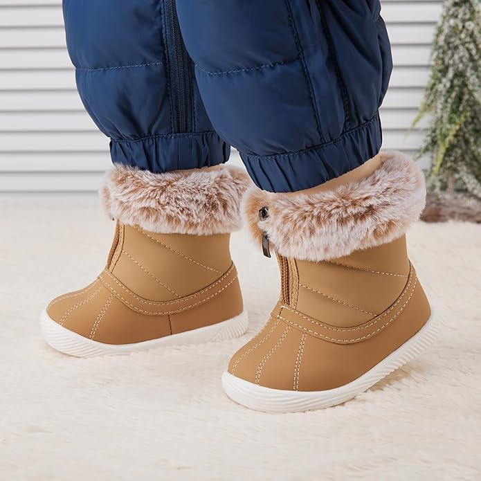 BMCiTYBM Baby Boy Girl Snow Boots Waterproof Winter Warm Booties Nonslip Lightweight Outdoor Shoes for First Walkers 6 9 12 18 24 Months(Infant/Toddler)