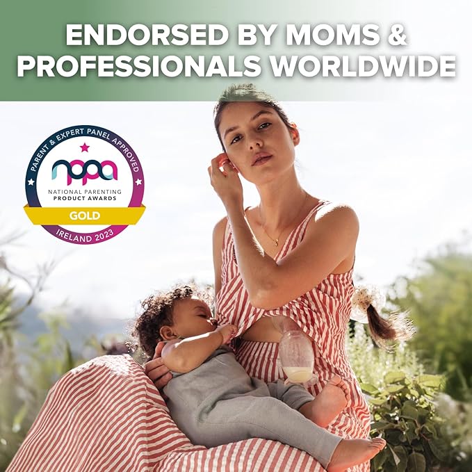 haakaa Manual Breast Pump & Silicone Cap Combo for Nursing Mom (Gray, 5oz. with Base)