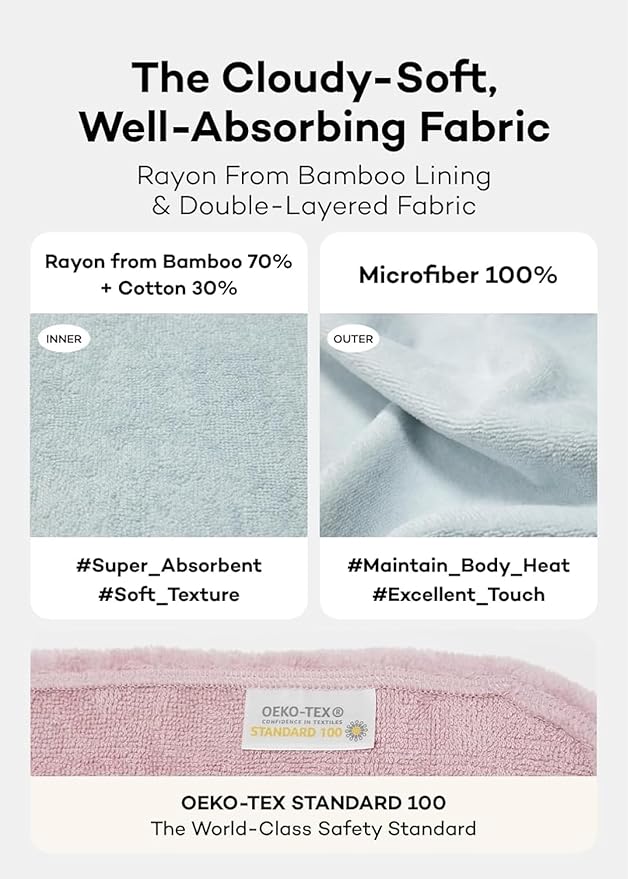 Konny Baby Hooded Towel Rayon from Bamboo Cotton Baby Bath Beach Towel Hooded Poncho, Oeko-TEX, Ultra Soft & Quick-Dry, Newborn Boys Girls Toddler (Pink, Medium)