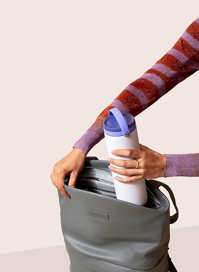 Willow - Portable Breastmilk Cooler - Keeps Breast Milk Cold for 24 Hours - Stainless Steel - Insulated - Reuseable - Breastfeeding Essentials - Storage Container w/Gel Ice Pack - Purple - 16oz