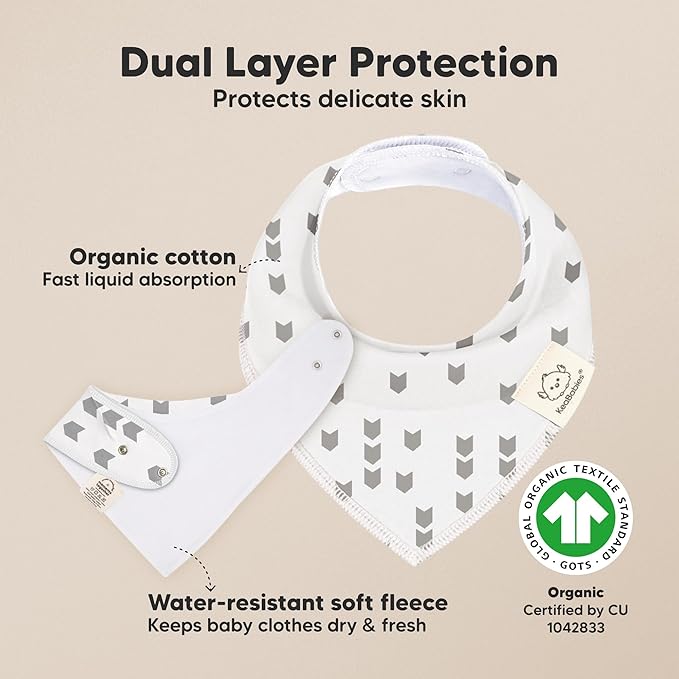 8-Pack Organic Baby Bandana Bibs for Boys, Girls - Super Absorbent Triangle Baby Bibs for Drooling and Teething Infant, 100% Cotton Extra Soft for Newborn, Infant 0-36 Months (Crossroads)