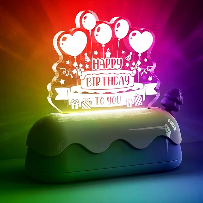 L LOHAS LED Birthday Night Lights for Kids, Kawaii Stuff Birthday Desk Lamp, Rechargeable Desk Decor for Bedroom, Besides, Dinning, Nursery Night Light for Kids, Boys, Girls, Gifts