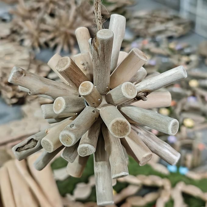 BYHER Driftwood for Crafts, 4.7 Inch Long 0.4-0.8 Inch in Diameter Driftwood Sticks for DIY Crafts Photo Props School Projects, Beach Wood Crafts Decor (20Pcs)