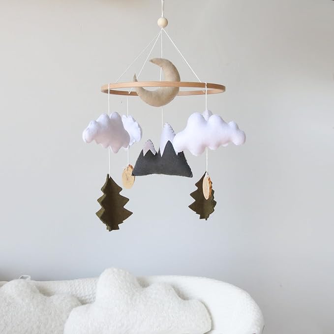Woodland Mobile for Crib Forest Baby Mobile for Crib Woodland Crib Mobile for Boys Minimalism Baby Mobile for Bassinet