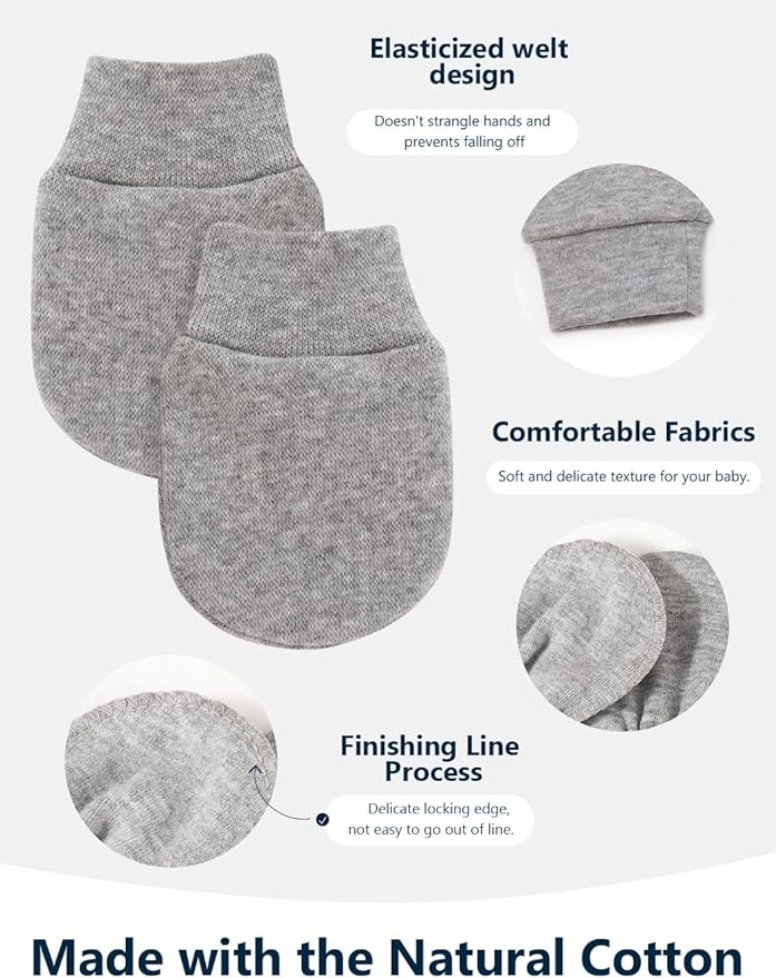 Cute Baby Mittens Newborn, No Scratch Baby Boy Mittens, Baby Girl Hat Gloves for Toddlers, Infant, Newborn