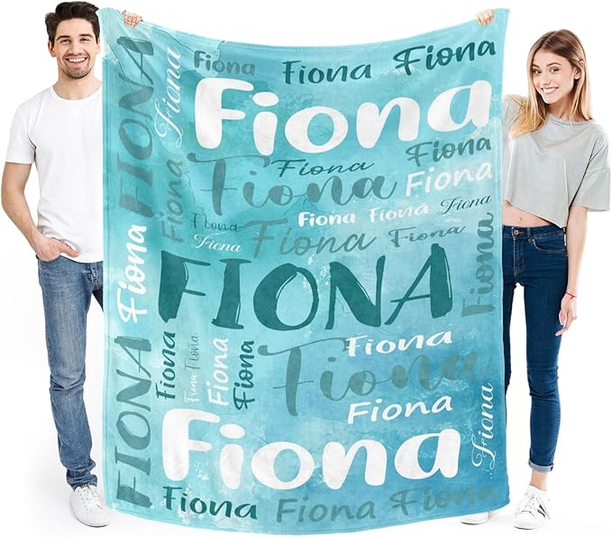 Personalized Custom Baby Blanket with Name for Girls Boys Kids Customized Flannel Blanket for Bed Nursery Room Baby Stroller