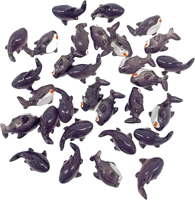 30Pcs Resin Shark, Mini Shark Statue, Tiny Shark Figurines, Miniature Shark,Mini tures Shark Aquarium Ornament for Fairy Garden Succulent Planter Moss Landscape