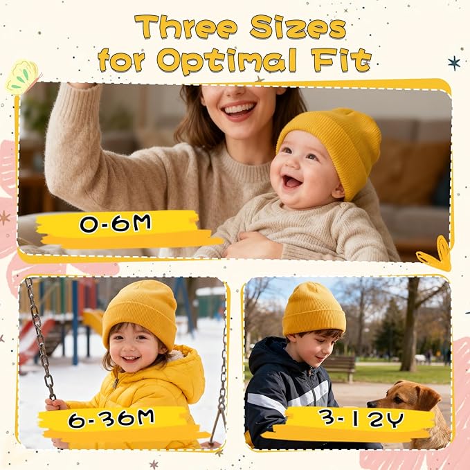 ZOORON Toddler Beanie Baby Kids Beanies Warm Winter Hat Knit Skull Cap for Boys & Girls Soft Children Infant Hat