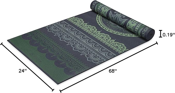 Gaiam Yoga Mat - Premium 6mm Print Reversible Extra Thick Non Slip Exercise & Fitness Mat for All Types of Yoga, Pilates & Floor Workouts (68" x 24" x 6mm Thick)