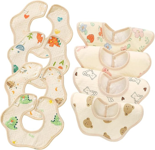 Baby Bibs Muslin Drool Teething Drooling Bibs for Baby Girl Boy Muslin Cotton