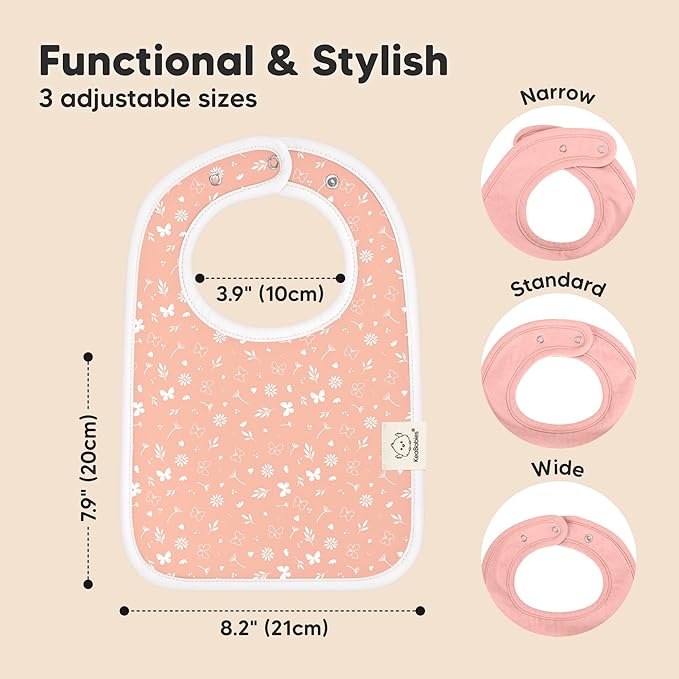 KeaBabies 8-Pack Organic Baby Bibs for Boys, Girls - Super Absorbent Cotton Drool Bibs for Baby Girl & Boy, Teething Toddler, Drooling Newborn, Ultra Soft & Machine Washable (Butterflies)