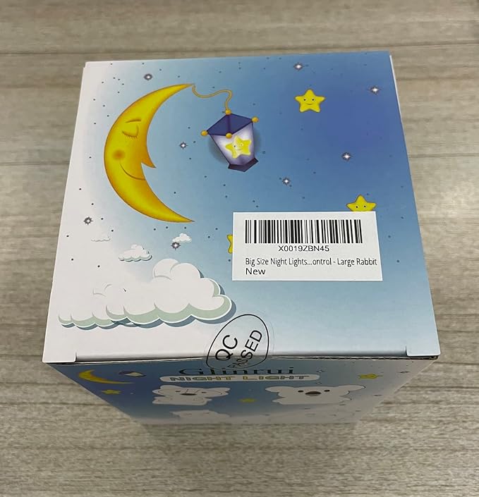 Large Rabbit Night Lights for Kids in Silicone, 9 Colors Baby Bedroom Lighting Children Bedside Table Lamps for Toddlers/Boys/Girls/Adults/Bedroom/Student/Elder/Bathroom/Outdoor - Large