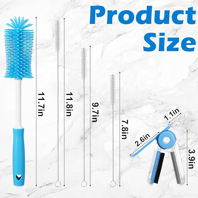 Palksky Water Bottle Cleaning Kit, Brush and Straw Cleaner for Owala, 5 PCS