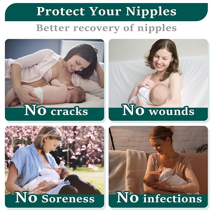 The Original Silver Nursing Cups - Nipple Shields for Nursing Newborn, Newborn Breastfeeding Must Haves for Soothe and Protect Your Nursing Nipples - Trilaminate 999 Silver（Maxi）