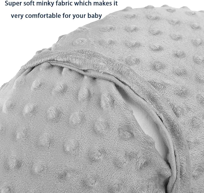 iEvolve Minky Nursing Pillow Cover Breast Feeding Pillow Cover Slipcover U Shape for Baby Boy Girl,Cover Only(Pillow & Pad Cover Silvergrey, Pack of 2)