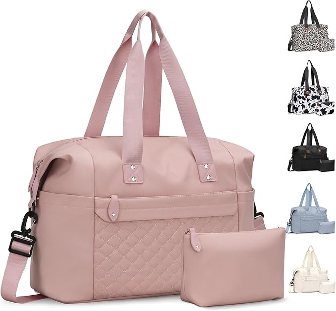 Travel Duffle Bag, Waterproof Weekender Overnight Hospital Bags for Women Men with Toiletry Bag Lightweight Carry on Personal Item Duffle Gym Bag for Travel, Airplanes, Sports