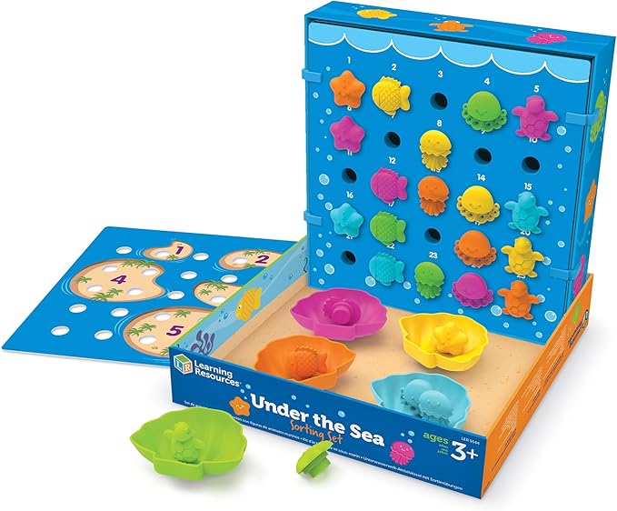 Learning Resources Under the Sea Sorting Set - 44 Pieces, Age 3+ Toddler Activities, Educational Toys Set, Color Teaching Toys