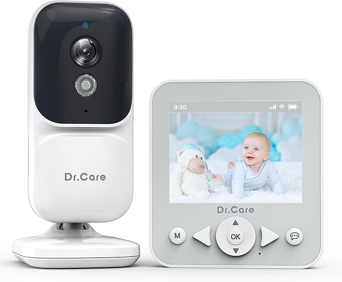 Dr.Care NeoView Baby Monitor No WiFi with Belt Clip Design - 2.8” Screen, 2-Way Audio, Video Loop Recording, Night Vision, Real-Time/VOX Monitoring, Temperature Sensor, Lullabies
