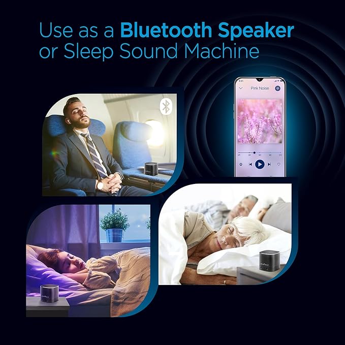 Sound Oasis® Bluetooth® Tinnitus Sound Therapy System® - Sleep Better, Manage and Mask Tinnitus, 25 Built-in Sounds for Tinnitus Relief, 12-Hour Sound Duration