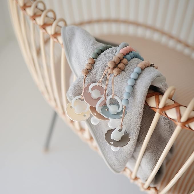 mushie 100% Silicone Baby Pacifier Clip BPA Free | Eva (Dried Thyme)