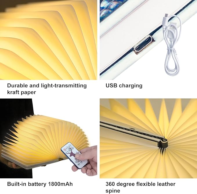 3D Dragon Bluetooth Speaker with Night Light, 3W Portable Wireless Music Mood Book Lamp for Outdoor or Home Party, Decorative Faux Books Decor for Office