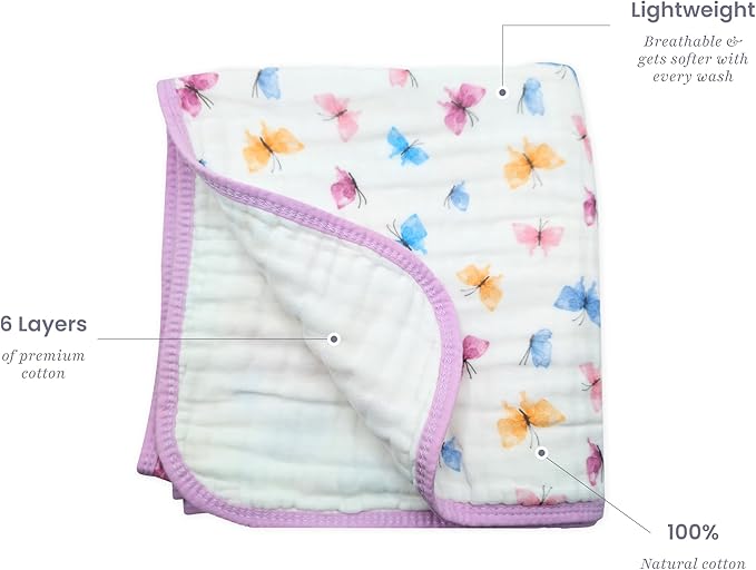 Soft Cotton Baby Blanket, Breathable Lightweight Baby Blanket for Infants Newborn Boys and Girls - Nursery, Crib, Stroller Blanket (Garden)