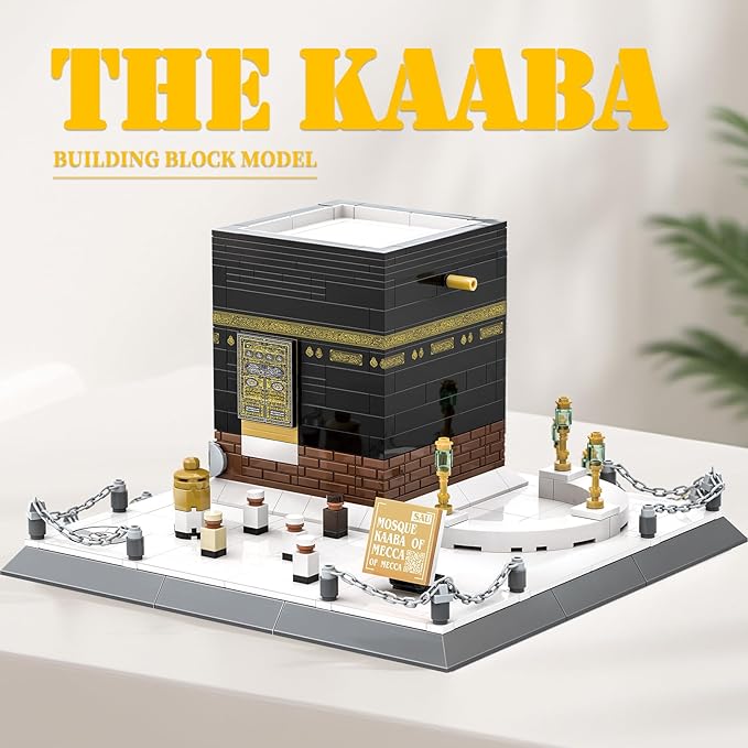 Islamic Mosque Kaaba Architectural Model Building Block Sets Muslim Bricks Toy hajj kit eid Gifts for Kids Adult 446 Pieces